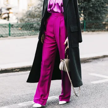 High Quality Women's Fashion Street Style High Waist Leg Length Women's Trousers Casual Wide Leg High Waist Pants Women 2019
High Quality Women's Fashion Street Style High Waist Leg Length Women's Trousers Casual Wide Leg High Waist Pants Women 2019