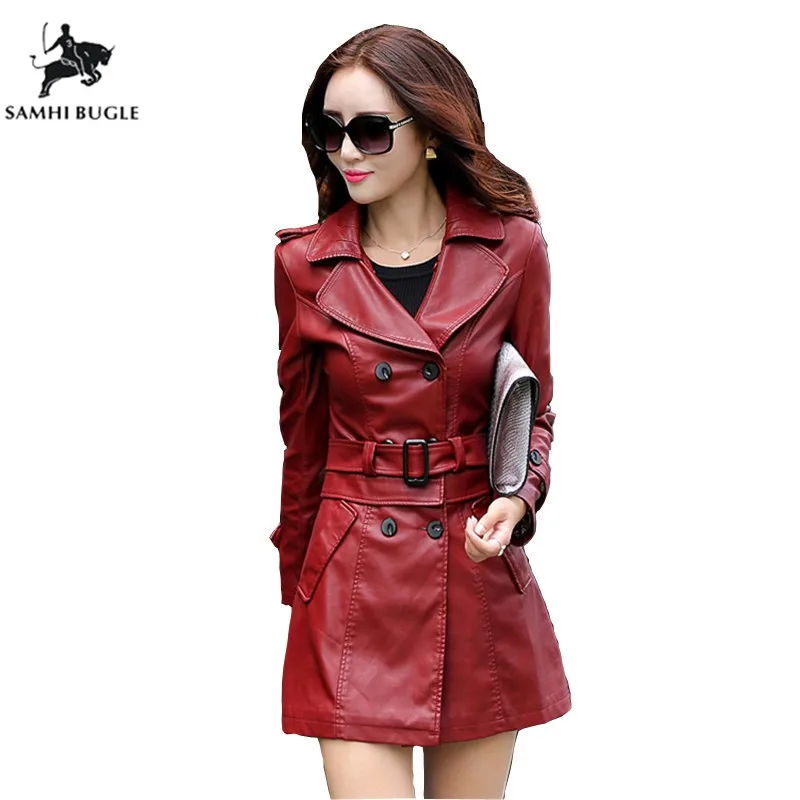 New Women Long Leather Jacket Slim Plus Size 3XL 4XL 5XL Bow Belt Motorcycle PU Leather Long Jacket Coat Leather Trench
New Women Long Leather Jacket Slim Plus Size 3XL 4XL 5XL Bow Belt Motorcycle PU Leather Long Jacket Coat Leather Trench