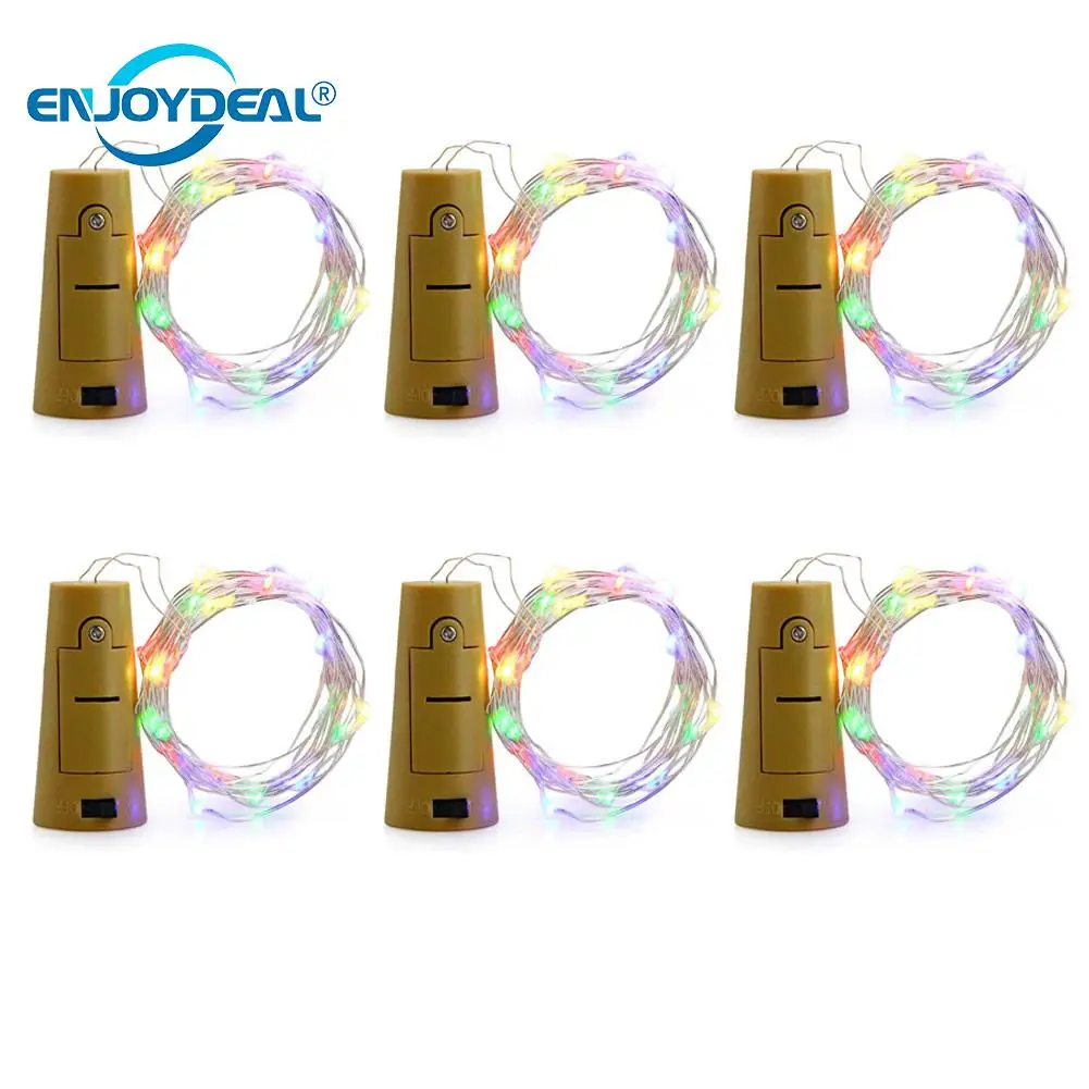 6Pcs/set 2M 20 LED Wine Bottle Cork String Light Christmas Wedding Party Decor Copper Fairy Starry Lamp G6 | Освещение