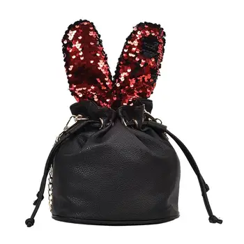 Fashion Sequins Rabbit Ears Bucket Bag Women PU Leather Crossbag Bag Fashion Long Chain Shoulder Bags Female Small Handbags New
Fashion Sequins Rabbit Ears Bucket Bag Women PU Leather Crossbag Bag Fashion Long Chain Shoulder Bags Female Small Handbags New