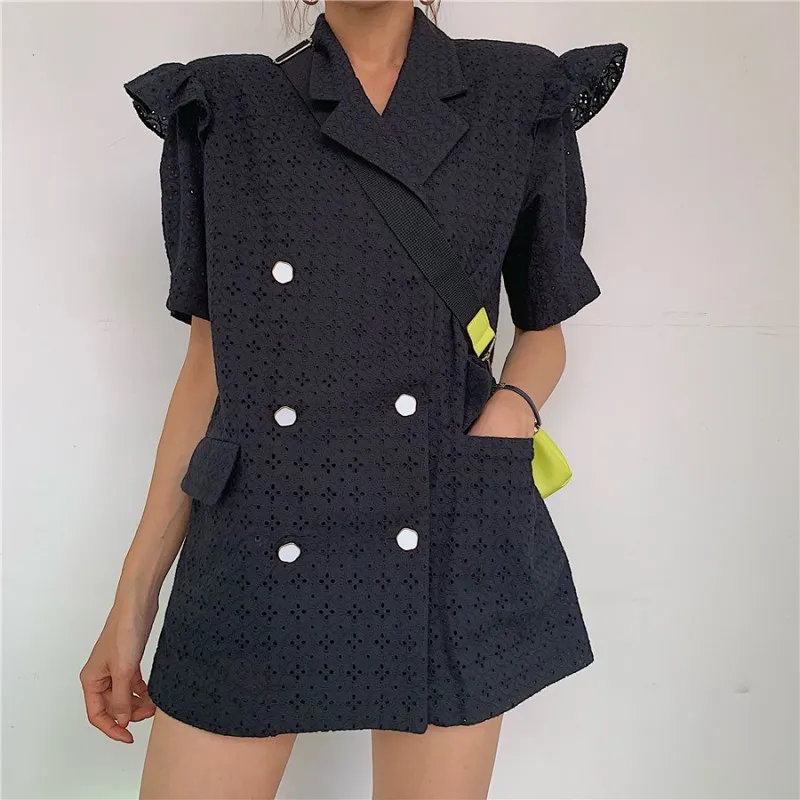 2019 Summer New Korean fashion Lace Hollow out Embroidery Double Breasted Butterfly Sleeve Loose Coat Suit Jacket
2019 Summer New Korean fashion Lace Hollow out Embroidery Double Breasted Butterfly Sleeve Loose Coat Suit Jacket
