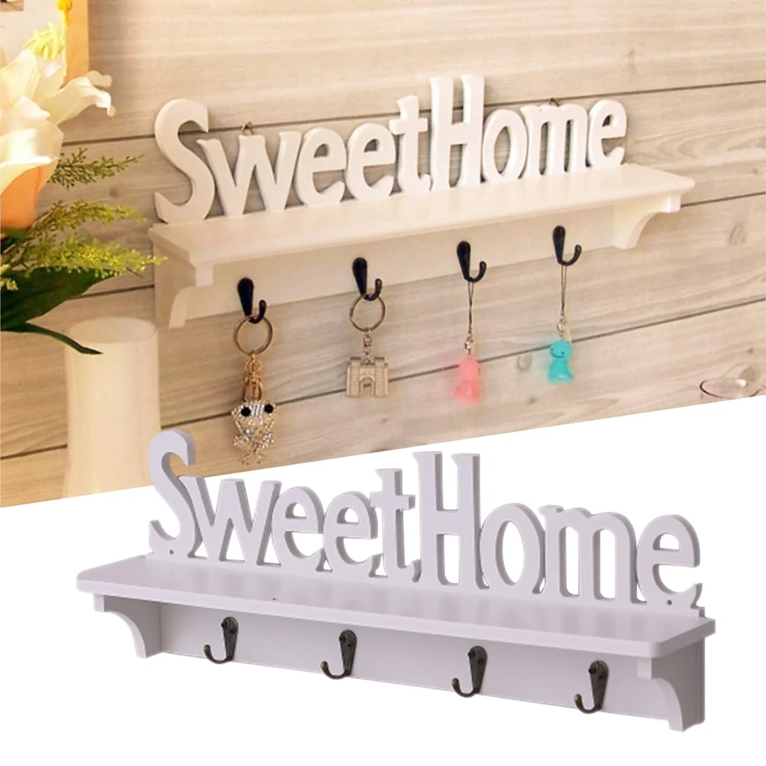 New elegant wooden garden wall hollow pierced shelf wall rack English "Sweet Home" bookshelf home decor Shooting props
New elegant wooden garden wall hollow pierced shelf wall rack English "Sweet Home" bookshelf home decor Shooting props