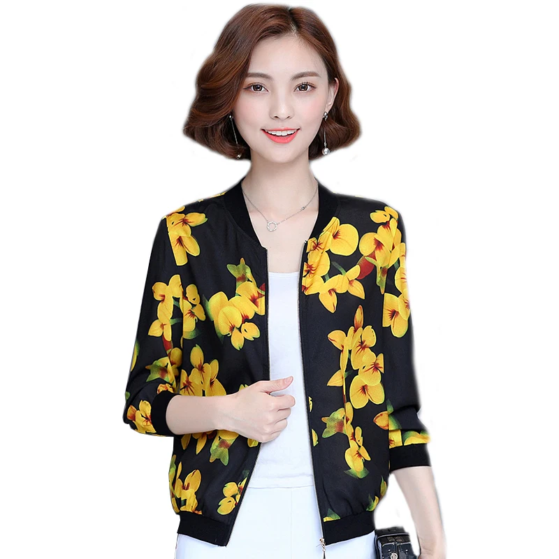 

2022 New Summer Kimono Tops Women Jacket Ladies Spring Jackets Floral Bomber Jacket Women Casual Outwear 437