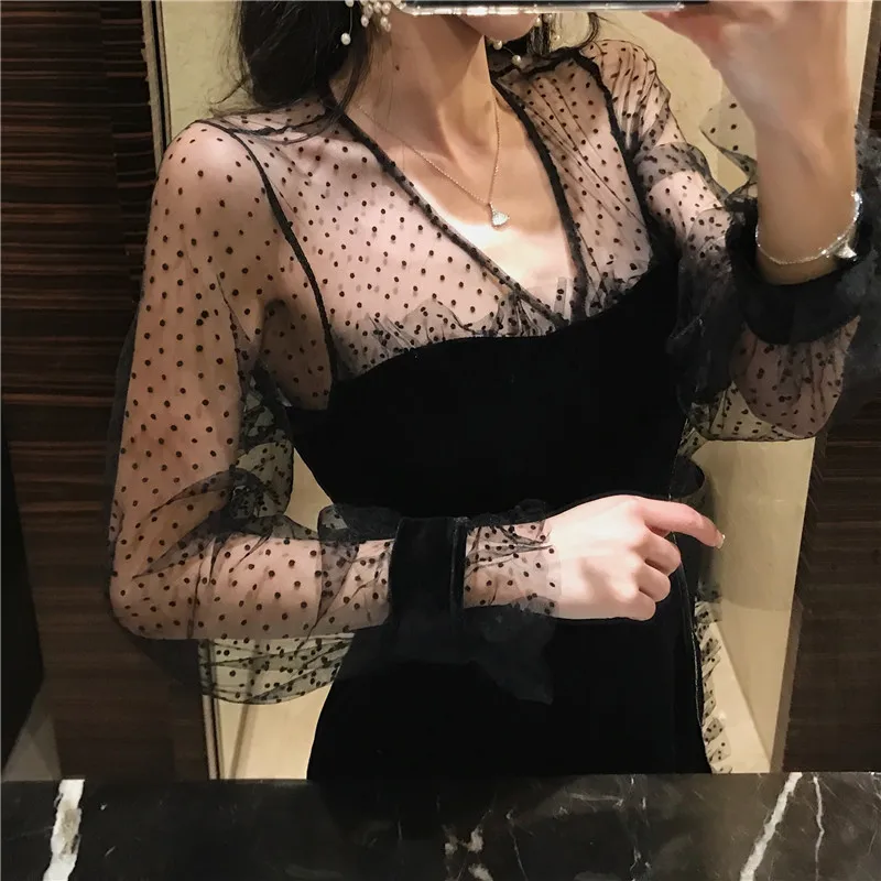 Sexy Lady Black Velours Dress Mesh Patchwork Ruffles Vintage Fancy Dress Robe Femme Vestido Fiesta Vestiti Donna
Sexy Lady Black Velours Dress Mesh Patchwork Ruffles Vintage Fancy Dress Robe Femme Vestido Fiesta Vestiti Donna