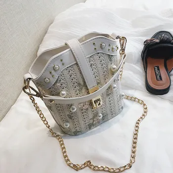 Women Bag Simple Woven Straw Crossbody Pearl Straw Chain Bucket taschen women bolsa masculina sac femme malas de senhora 2019
Women Bag Simple Woven Straw Crossbody Pearl Straw Chain Bucket taschen women bolsa masculina sac femme malas de senhora 2019