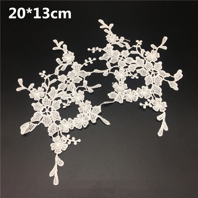 1 Pair (20*13cm) White Flower Embroidery Lace Appliqued Fabric With Mesh Jacquard Lace Fabric Sewing Trims #Lace09
1 Pair (20*13cm) White Flower Embroidery Lace Appliqued Fabric With Mesh Jacquard Lace Fabric Sewing Trims #Lace09