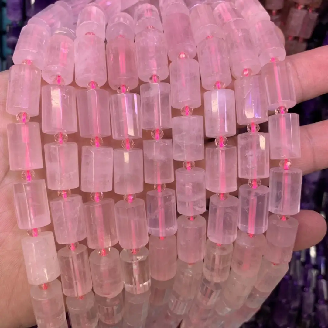 column faced rose quartz beads natural gemstone beads DIY loose beads for jewelry making strand 15" wholesale !
column faced rose quartz beads natural gemstone beads DIY loose beads for jewelry making strand 15" wholesale !