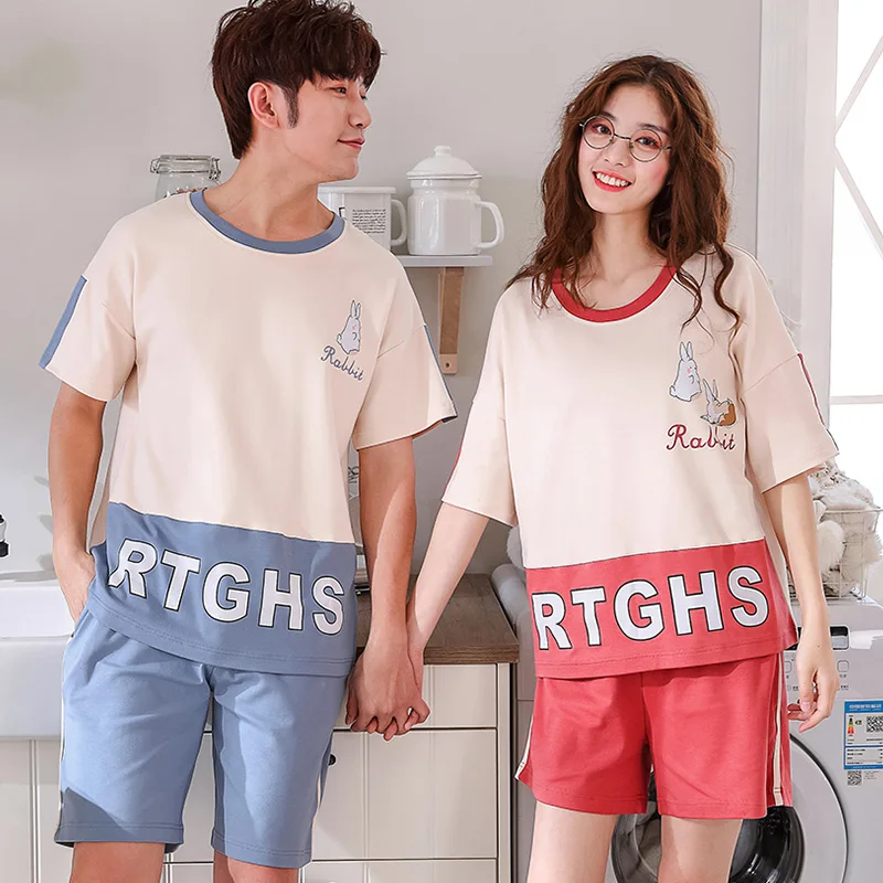 Cartoon Rabbit Summer Couples Pajama Sets for Women/Men Pajama Shorts Women Sleepwear Home Suit Plus Size Cotton Pijamas Mujer
Cartoon Rabbit Summer Couples Pajama Sets for Women/Men Pajama Shorts Women Sleepwear Home Suit Plus Size Cotton Pijamas Mujer