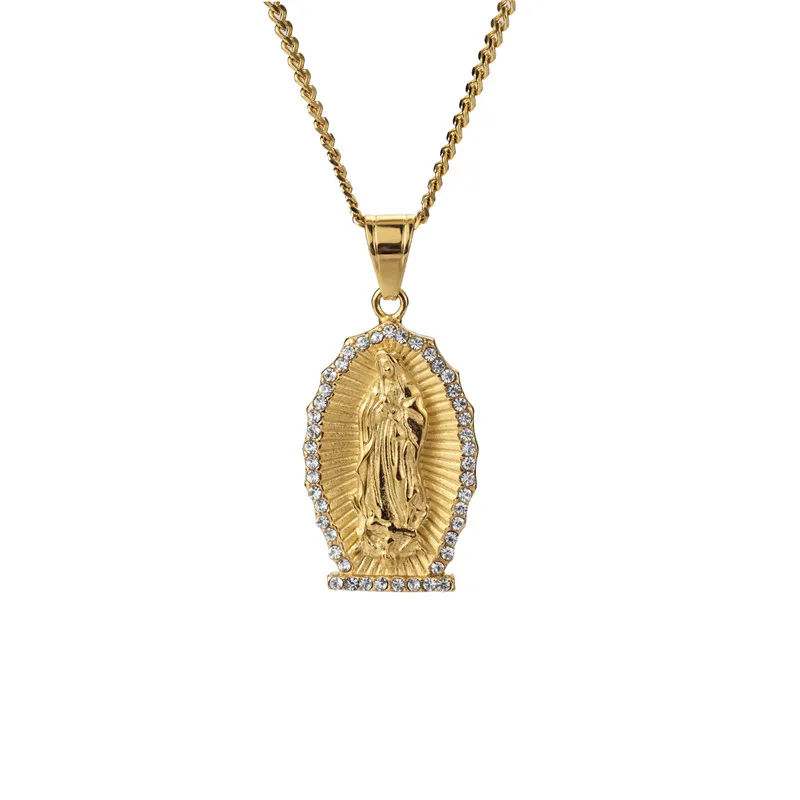 Fashion Virgin Mary Pendant Necklace For Men Women Medallion Notre Dame necklace Gold Color HipHop Stainless Steel Necklace
Fashion Virgin Mary Pendant Necklace For Men Women Medallion Notre Dame necklace Gold Color HipHop Stainless Steel Necklace