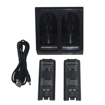 Brand New Dual Charging Station With 2pcs 2800mAh Battery Pack for Wii Remote Controller For Wii Gamepad
Brand New Dual Charging Station With 2pcs 2800mAh Battery Pack for Wii Remote Controller For Wii Gamepad