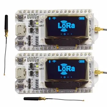 2Pcs 868Mhz-915Mhz Sx1276 Esp32 Lora 0.96 Inch Blue Oled Display Bluetooth Wifi Lora Kit 32 Module Iot Development Board
2Pcs 868Mhz-915Mhz Sx1276 Esp32 Lora 0.96 Inch Blue Oled Display Bluetooth Wifi Lora Kit 32 Module Iot Development Board