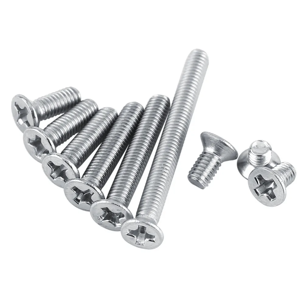 WALFRONT 100pcs/Lot Flat Cross Head Screw M3 Machine Countersunk Screws Stainless Steel Bolt Fastener Woodworking Repair Tools
WALFRONT 100pcs/Lot Flat Cross Head Screw M3 Machine Countersunk Screws Stainless Steel Bolt Fastener Woodworking Repair Tools