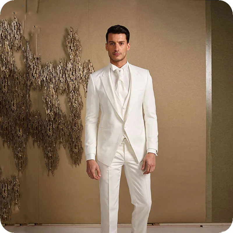 Italian White Men Suit For Wedding Bridegroom Blazer Prom Custom Made Tuxedo Slim Fit Formal Terno Masculino Groom Wear 3Pieces
Italian White Men Suit For Wedding Bridegroom Blazer Prom Custom Made Tuxedo Slim Fit Formal Terno Masculino Groom Wear 3Pieces