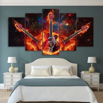 5 Piece HD Print Canvas Art Burning Guitar Home Decoration Accessories Modern Canvas Picture For Living Room Cuadro
5 Piece HD Print Canvas Art Burning Guitar Home Decoration Accessories Modern Canvas Picture For Living Room Cuadro