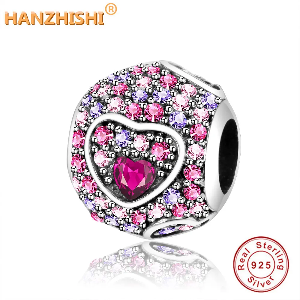 Fit Original Pandora Charm Bracelet 925 Sterling Silver Hearts of Love Round Bead Charm Red & Pink CZ Purple Zircon DIY Jewelry
Fit Original Pandora Charm Bracelet 925 Sterling Silver Hearts of Love Round Bead Charm Red & Pink CZ Purple Zircon DIY Jewelry