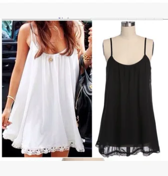 Women Dress 2019 Sleeveless Summer Lace Dress O Neck Casual Loose Mini Chiffon Dresses Solid White Black Vestidos Plus Size 5XL
Women Dress 2019 Sleeveless Summer Lace Dress O Neck Casual Loose Mini Chiffon Dresses Solid White Black Vestidos Plus Size 5XL