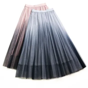 Casual 2017 Womens Elastic High Waisted Tie Dye Loose Pleated Mesh Long Skirts , Fashion Ruffle A Line Skirt For Woman
Casual 2017 Womens Elastic High Waisted Tie Dye Loose Pleated Mesh Long Skirts , Fashion Ruffle A Line Skirt For Woman