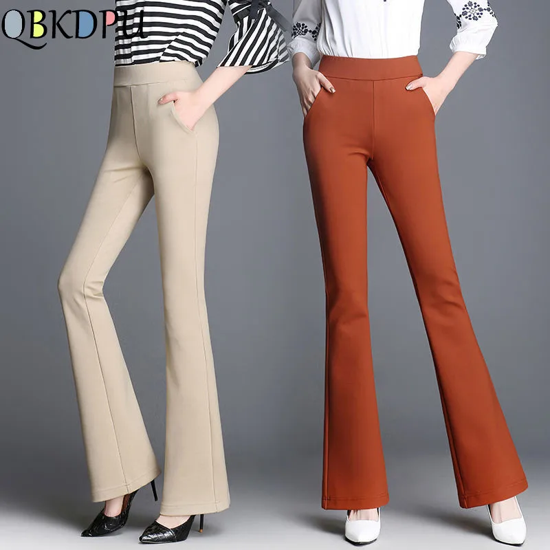 Plus Size Stretch Womens OL Flared Pants Business High Waist Solid Wide Leg Trousers Work Office Lady Skinny Bell Bottom Pants
Plus Size Stretch Womens OL Flared Pants Business High Waist Solid Wide Leg Trousers Work Office Lady Skinny Bell Bottom Pants