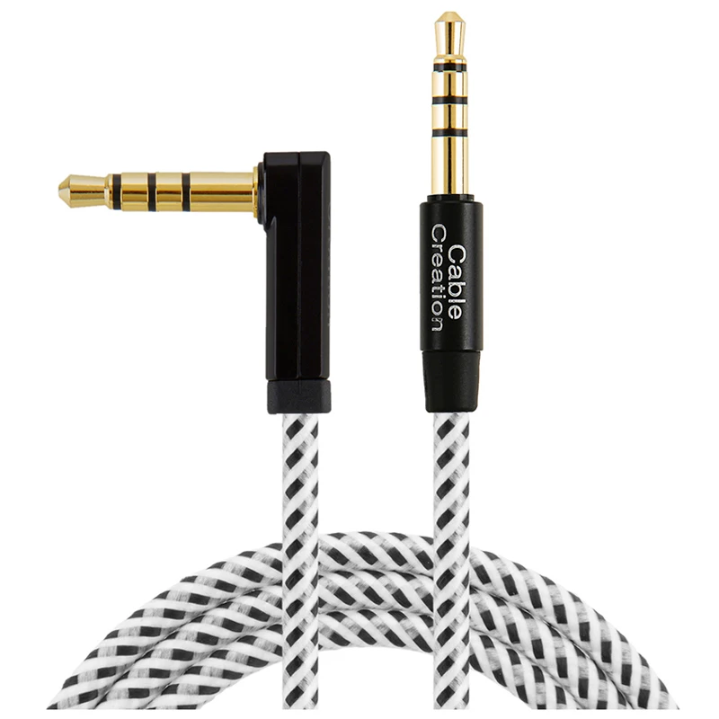 TRRS Aux Cable, 3 Feet Right Angle 4-Conductor 3.5MM Audio Stereo Cord (Microphone Compatible) Compatible Tablets, Headset,
TRRS Aux Cable, 3 Feet Right Angle 4-Conductor 3.5MM Audio Stereo Cord (Microphone Compatible) Compatible Tablets, Headset,