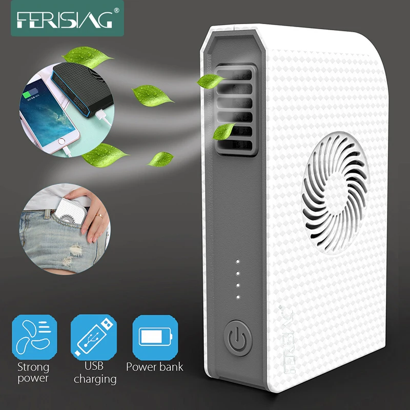 FERISING 3 Speeds Mini Portable Handheld USB Rechargeable Bladeless Cooler with Fan 6000mAh Power Bank for Mobile Cell Phone
FERISING 3 Speeds Mini Portable Handheld USB Rechargeable Bladeless Cooler with Fan 6000mAh Power Bank for Mobile Cell Phone