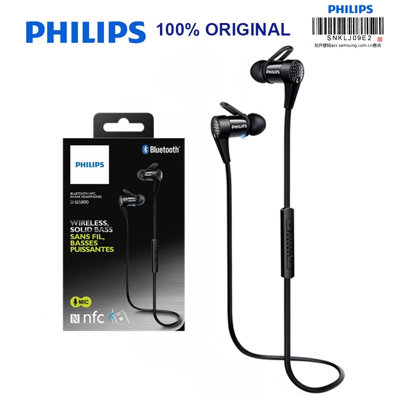 Original Philips SHB5800 Sports Earphone with NFC Function Lithium Battery Micro USB for Galaxy Note 8 Official Test 
Original Philips SHB5800 Sports Earphone with NFC Function Lithium Battery Micro USB for Galaxy Note 8 Official Test