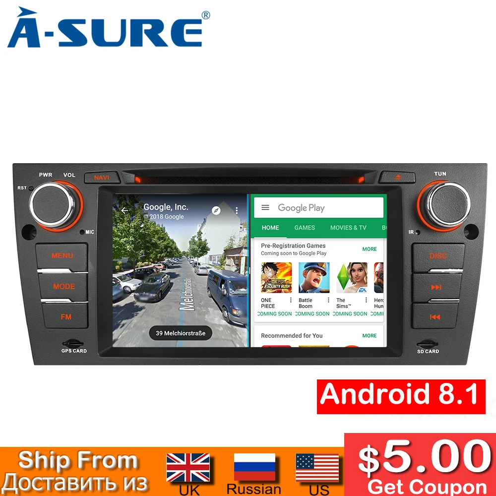 A-Sure 7 Inch 2 Din Android 8.1 Car Radio DVD GPS Sat Nav Stereo DAB+ OBD For BMW E90 Sedan E91 E92 E39 M3 3Series Coupe
A-Sure 7 Inch 2 Din Android 8.1 Car Radio DVD GPS Sat Nav Stereo DAB+ OBD For BMW E90 Sedan E91 E92 E39 M3 3Series Coupe