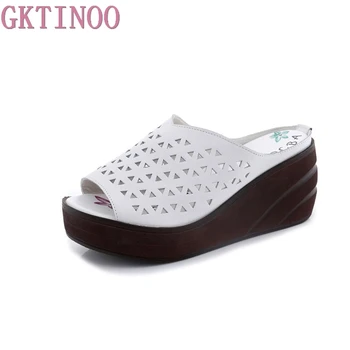 GKTINOO Summer Wedge Slippers Hollow Platform High Heels Women Shoes Ladies Outside Basic Genuine Leather Slipper Sandals
GKTINOO Summer Wedge Slippers Hollow Platform High Heels Women Shoes Ladies Outside Basic Genuine Leather Slipper Sandals