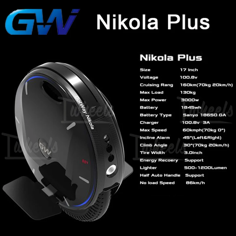 Fast delivery GotWay new unicycle 100V Nikola plus 17 inch electric unicycle 2000W motor big battery
Fast delivery GotWay new unicycle 100V Nikola plus 17 inch electric unicycle 2000W motor big battery