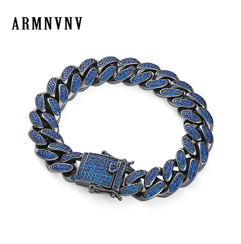 ARMNVNV Hip Hop Zircon Paved Bling Iced Out CZ Bracelets Black Blue Color Cuban Miami Link Chain Charm Jewelry for Men Women
ARMNVNV Hip Hop Zircon Paved Bling Iced Out CZ Bracelets Black Blue Color Cuban Miami Link Chain Charm Jewelry for Men Women