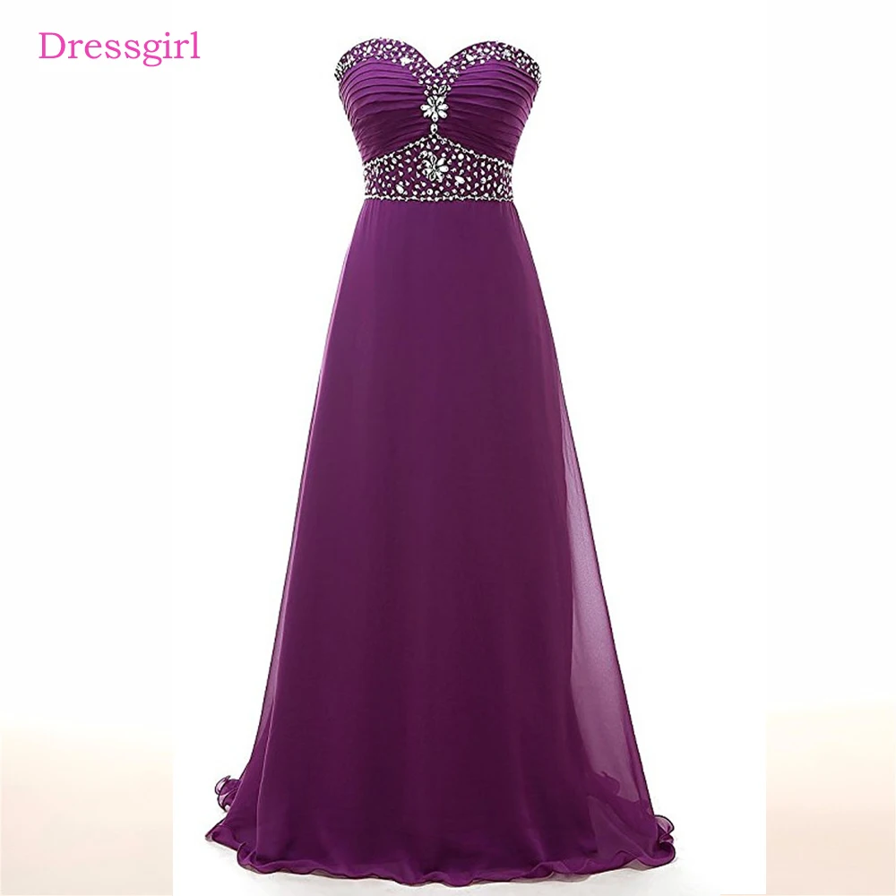 Purple Evening Dresses 2019 A-line Sweetheart Chiffon Beaded Backless Elegant Long Evening Gown Prom Dress Robe De Soiree
Purple Evening Dresses 2019 A-line Sweetheart Chiffon Beaded Backless Elegant Long Evening Gown Prom Dress Robe De Soiree