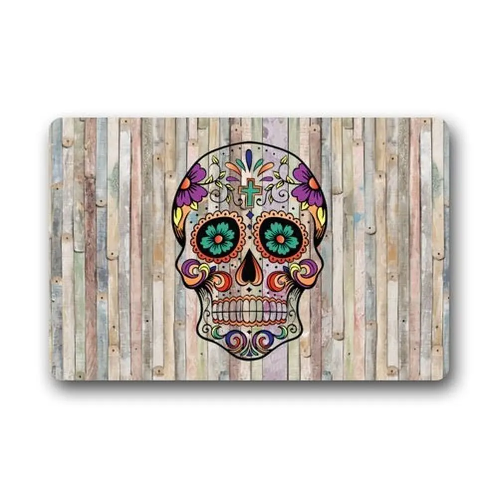 Non-Slip Entryways Sugar Skull Wood Pattern Picture Rectangle Indoor/Outdoor Rectangle Floor Mat Doormat
Non-Slip Entryways Sugar Skull Wood Pattern Picture Rectangle Indoor/Outdoor Rectangle Floor Mat Doormat