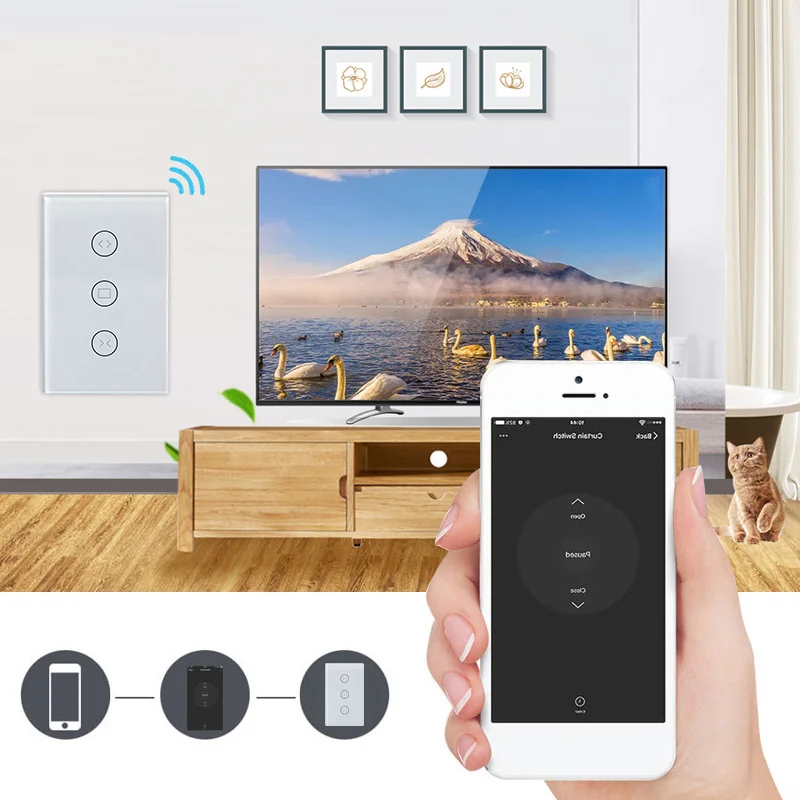 WiFi Smart Curtain Switch Works with Alexa and Google Home for Electric Motorized Curtain Blind Roller Shutter Smart Life
WiFi Smart Curtain Switch Works with Alexa and Google Home for Electric Motorized Curtain Blind Roller Shutter Smart Life