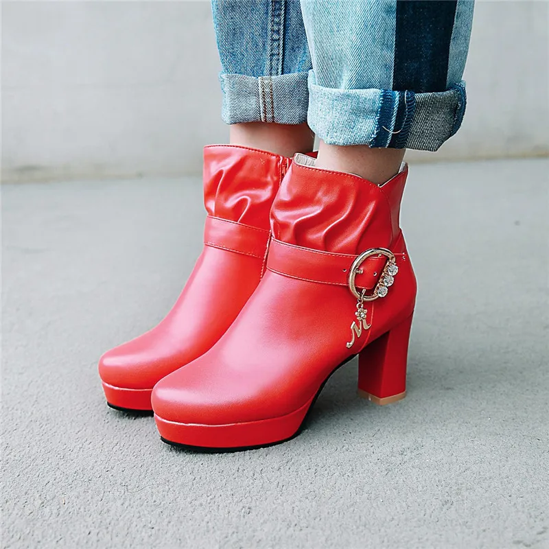 YMECHIC 2018 Fashion Pleated Buckle Strap High Heels Party Fashion Ankle Boots Lolita Platform Pink Red Ladies Shoes Plus Size
YMECHIC 2018 Fashion Pleated Buckle Strap High Heels Party Fashion Ankle Boots Lolita Platform Pink Red Ladies Shoes Plus Size