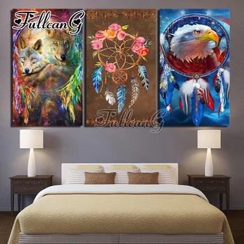FULLCANG triptych mosaic embroidery "wolf & eagle & feather" diy diamond painting cross stitch kits full square drill 3pcs G1224
FULLCANG triptych mosaic embroidery "wolf & eagle & feather" diy diamond painting cross stitch kits full square drill 3pcs G1224
