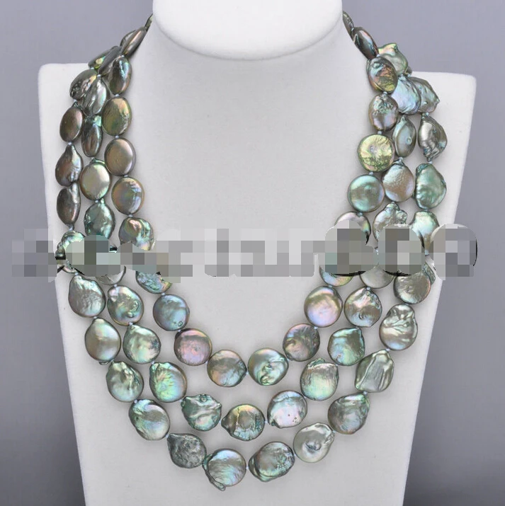 Free shipping >>>>>>P5622 3row 18" 15mm Green Coin Freshwater Cultured Pearl Necklace
Free shipping >>>>>>P5622 3row 18" 15mm Green Coin Freshwater Cultured Pearl Necklace