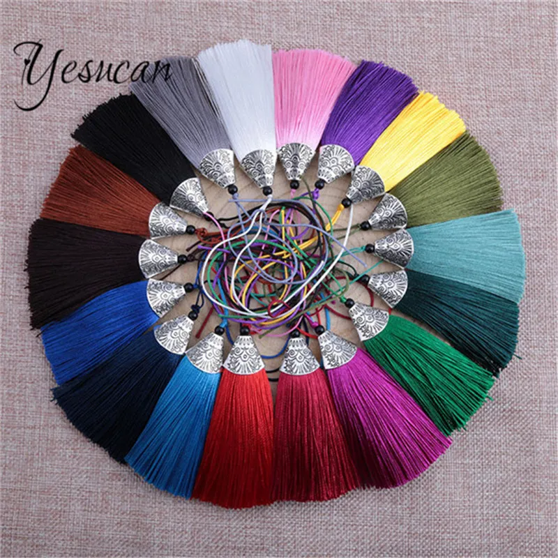Yesucan 2pcs Colorful Silk Tassel Cotton Tassel Earrings DIY Jewelry Finding Handmade Bookmark Tassels Chain/Rings Women Pendant
Yesucan 2pcs Colorful Silk Tassel Cotton Tassel Earrings DIY Jewelry Finding Handmade Bookmark Tassels Chain/Rings Women Pendant