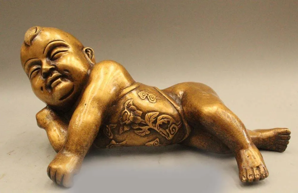 6"Lovely Chinese China Bronze Lucky Young Boy lie down Happy Statue Sculpture
6"Lovely Chinese China Bronze Lucky Young Boy lie down Happy Statue Sculpture