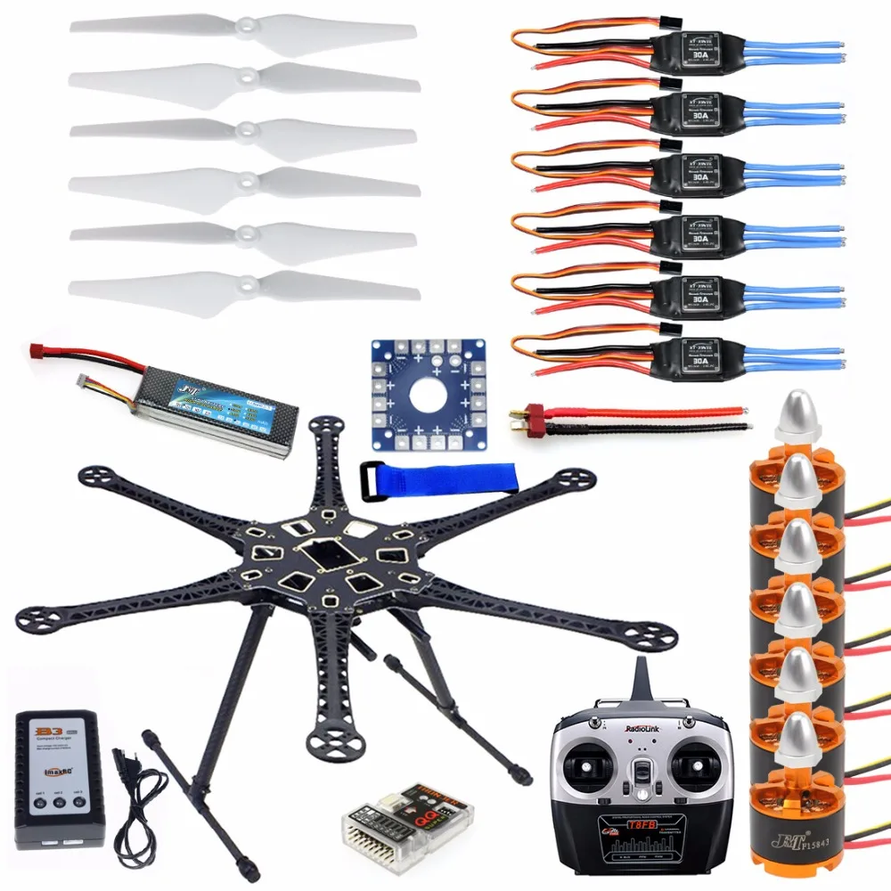 F08618-B HMF S550 F550 Hexacopter 6-Axis Frame Kit with Landing Gear +ESC Motor Welded+QQ SUPER Control Board+RX&TX+Propellers 
F08618-B HMF S550 F550 Hexacopter 6-Axis Frame Kit with Landing Gear +ESC Motor Welded+QQ SUPER Control Board+RX&TX+Propellers