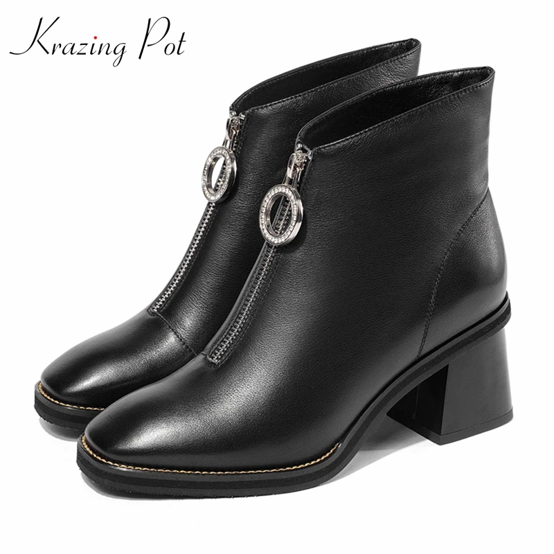 krazing pot 2018 new arrival genuine leather high street fashion round front zipper Chelsea boots women big size ankle boots L42
krazing pot 2018 new arrival genuine leather high street fashion round front zipper Chelsea boots women big size ankle boots L42