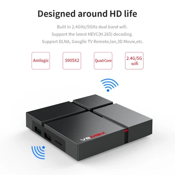 20pcs/lot dhl free V8 Max Android 8.1 TV Box 2G 16G 4G 32G 64G Amlogic S905X2 LPDDR4 2.4G+5G Dual Wifi BT 4.0 100M Media Player
20pcs/lot dhl free V8 Max Android 8.1 TV Box 2G 16G 4G 32G 64G Amlogic S905X2 LPDDR4 2.4G+5G Dual Wifi BT 4.0 100M Media Player
