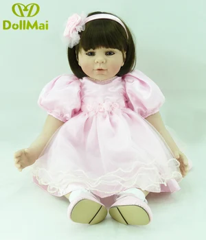 24inch 60cm Silicone Reborn Baby Doll Toys Vinyl Princess Toddler Doll pink dress Girl Birthday Gift Present Bedtime Toy
24inch 60cm Silicone Reborn Baby Doll Toys Vinyl Princess Toddler Doll pink dress Girl Birthday Gift Present Bedtime Toy