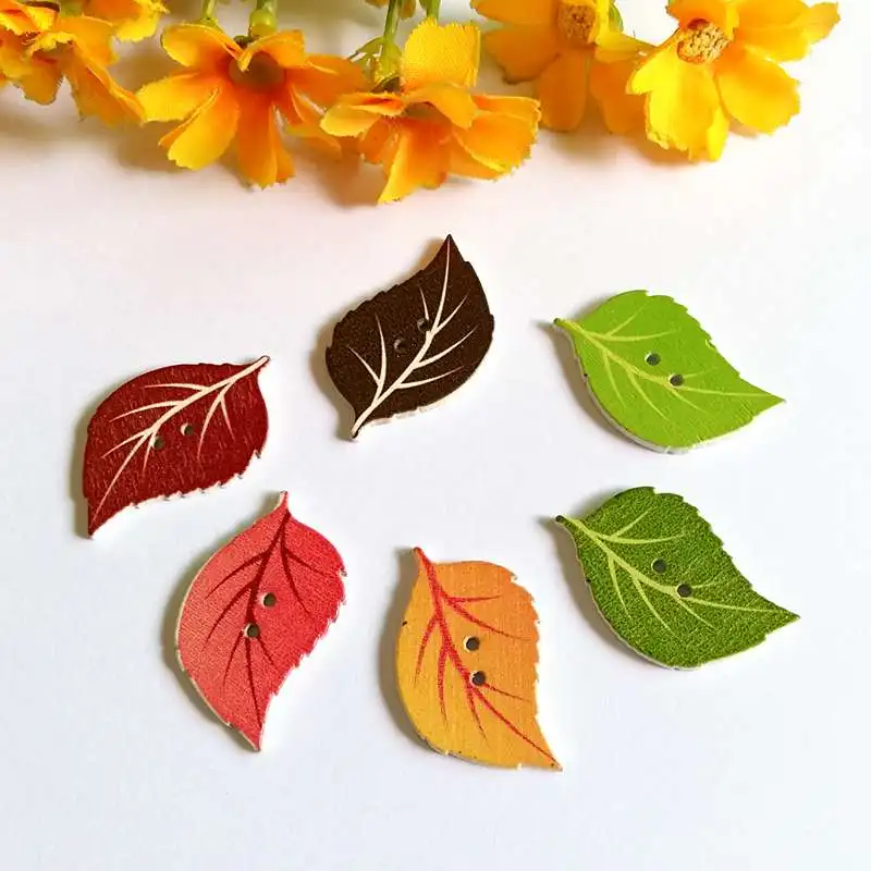 40pcs Cute Leaves Shaped Wooden Buttons 2 Holes Mixed Sewing Accessories Wood Botton For Clothing DIY Scrapbooking
40pcs Cute Leaves Shaped Wooden Buttons 2 Holes Mixed Sewing Accessories Wood Botton For Clothing DIY Scrapbooking
