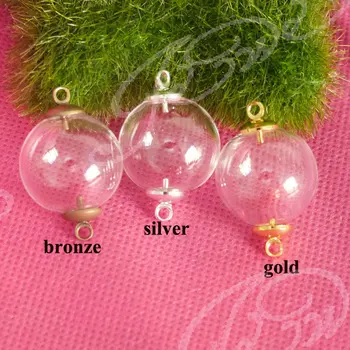 50set/lot----16mm Round shape clear glass bubble bottle with 2mm double holes & top connector
50set/lot----16mm Round shape clear glass bubble bottle with 2mm double holes & top connector