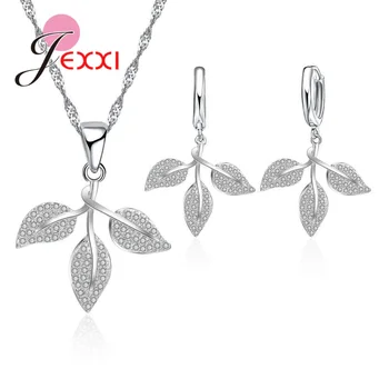 Real 925 Sterling Silver Jewelry Sets For Couple Female Leaf Plant Style Birthday Anniversary Party Gift Drop Shipping
Real 925 Sterling Silver Jewelry Sets For Couple Female Leaf Plant Style Birthday Anniversary Party Gift Drop Shipping
