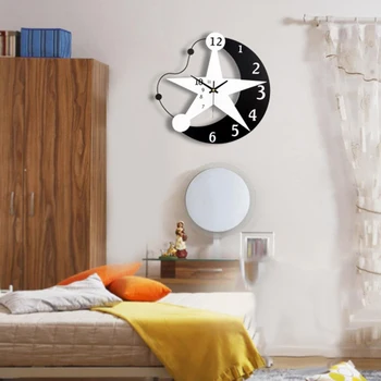 Moon Stars Wall Clock Black White Wooden House Silent Clock Restaurant Bar Home Coffee Shop Decoration
Moon Stars Wall Clock Black White Wooden House Silent Clock Restaurant Bar Home Coffee Shop Decoration