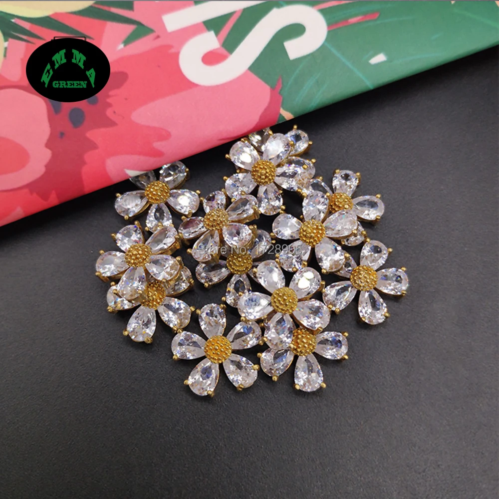 Zircon Charm Pendant Crystal Sunflower Button Copper Brass Earrings Charm DIY Jewelry Making Findings 10 pcs 13.1 mm
Zircon Charm Pendant Crystal Sunflower Button Copper Brass Earrings Charm DIY Jewelry Making Findings 10 pcs 13.1 mm