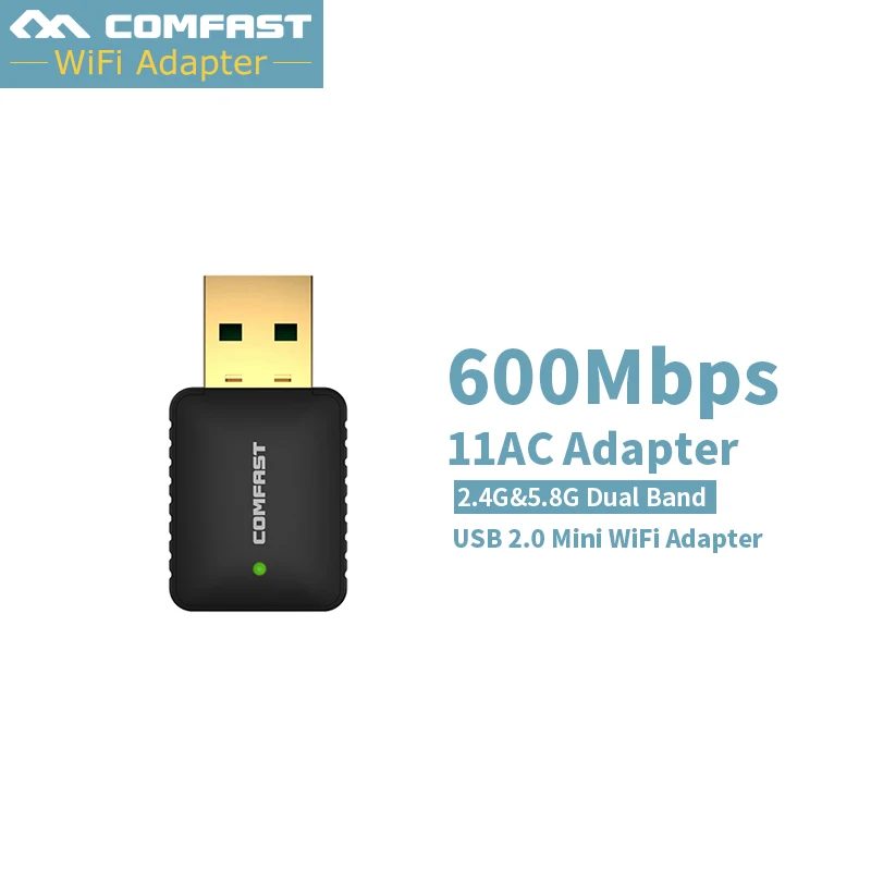 Mini USB WiFi Adapter 600Mbps 802.11ac Wi-Fi adapter 5 GHz usb wifi antena wifi 2 DBI Wireless Network LAN Card for computer
Mini USB WiFi Adapter 600Mbps 802.11ac Wi-Fi adapter 5 GHz usb wifi antena wifi 2 DBI Wireless Network LAN Card for computer