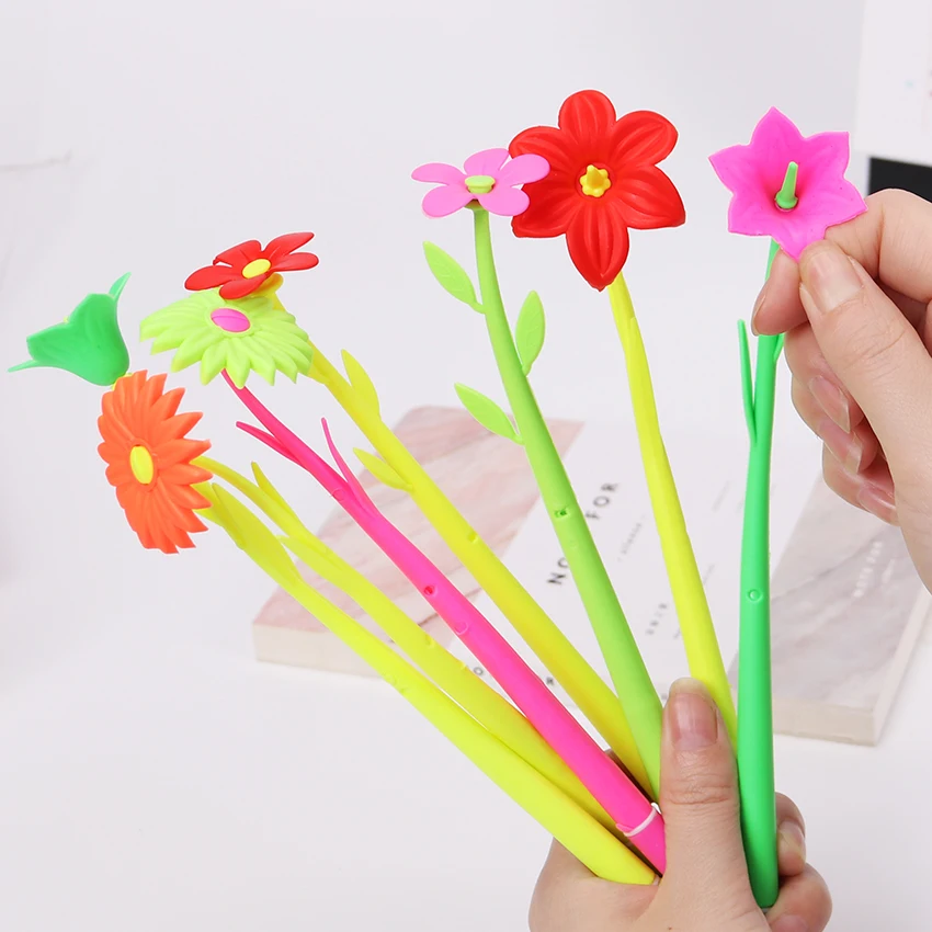Cute Plant Flowers Soft Silicone Gel Pen for Writing Office School Supplies Black Ink 0.38MM Korean Stationery Signing Pen
Cute Plant Flowers Soft Silicone Gel Pen for Writing Office School Supplies Black Ink 0.38MM Korean Stationery Signing Pen