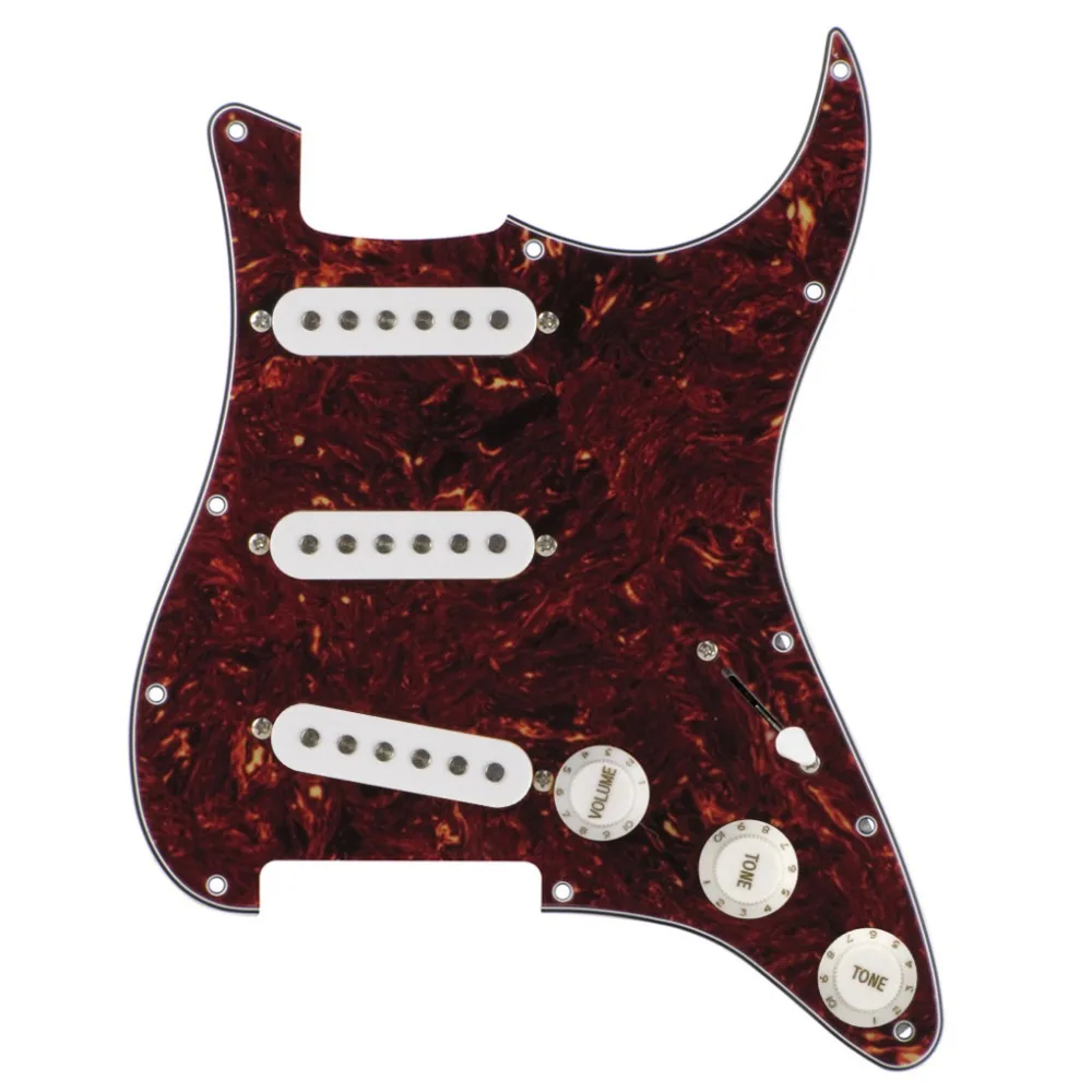 FLEOR Loaded Prewired Electric Guitar Pickguard SSS 4Ply Set Single Coil Pickups for FD Strat Style Guitar, Red Tortoise Shell
FLEOR Loaded Prewired Electric Guitar Pickguard SSS 4Ply Set Single Coil Pickups for FD Strat Style Guitar, Red Tortoise Shell