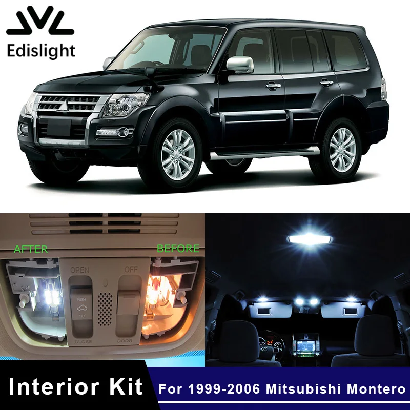 Edislight 16Pcs White Ice Blue LED Lamp Car Bulb Interior Package Kit For 1999-2006 Mitsubishi Montero V60 Pajero Map Dome Light
Edislight 16Pcs White Ice Blue LED Lamp Car Bulb Interior Package Kit For 1999-2006 Mitsubishi Montero V60 Pajero Map Dome Light